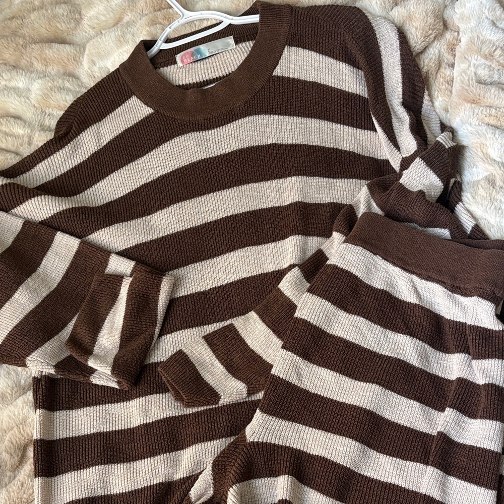 Free People Malibu Striped Knit Sweater Set